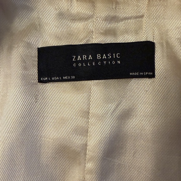 Zara Beige Inverted Lapel Collar Frock Blazer - Picture 6 of 7